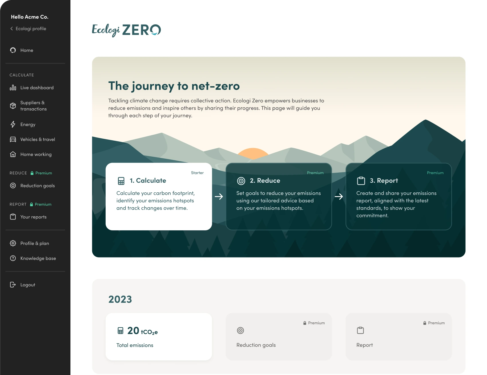Ecologi Zero Homepage
